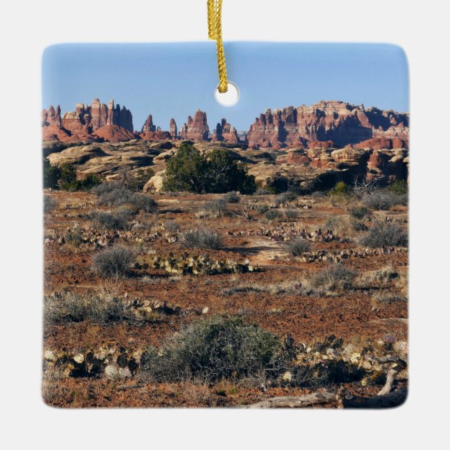 Needles from Pothole Point Trail at Canyonlands Ceramic Ornament (Front)