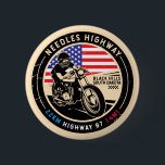 Needles Highway South Dakota Motorcycle 6 Cm Round Badge<br><div class="desc">Needles Highway done in a vintage,  distressed style emblem. It is a famous scenic drive found in South Dakota and apart of the Peter Norbeck Scenic Byway.</div>