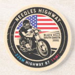 Needles Highway South Dakota Motorcycle Coaster<br><div class="desc">Needles Highway done in a vintage,  distressed style emblem. It is a famous scenic drive found in South Dakota and apart of the Peter Norbeck Scenic Byway.</div>