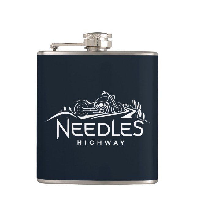 Needles Highway South Dakota Motorcycle Hip Flask (Front)