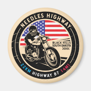 Needles Highway South Dakota Motorcycle Magnet