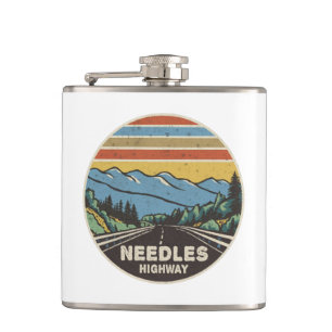 Needles Highway South Dakota Mountains Hip Flask