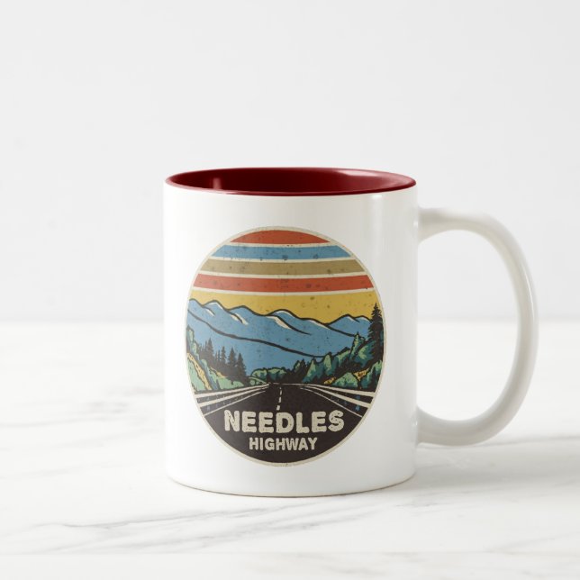 Needles Highway South Dakota Mountains Two-Tone Coffee Mug (Right)