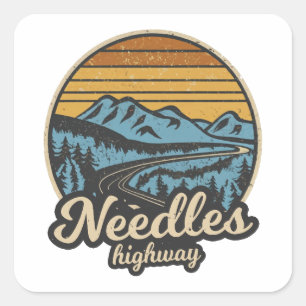 Needles Highway South Dakota Square Sticker