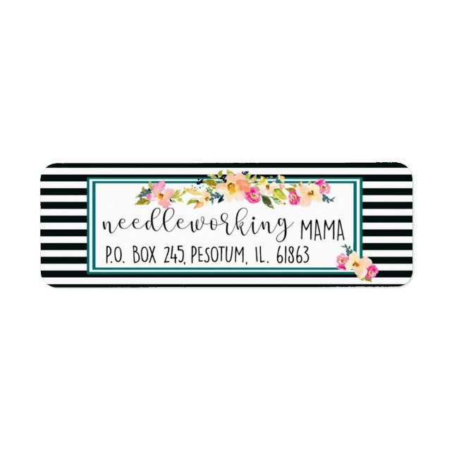 Needleworking Mama Custom Design Return Address Label (Front)