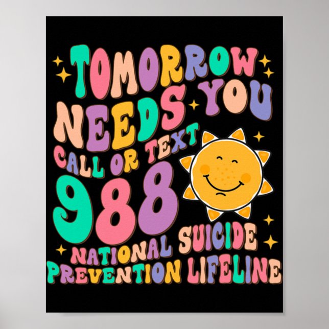 Needs You Call Text 988 National Suicide Preventio Poster (Front)