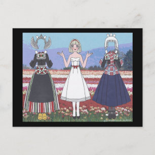 Neeltje of the Netherlands Paper Doll Postcard