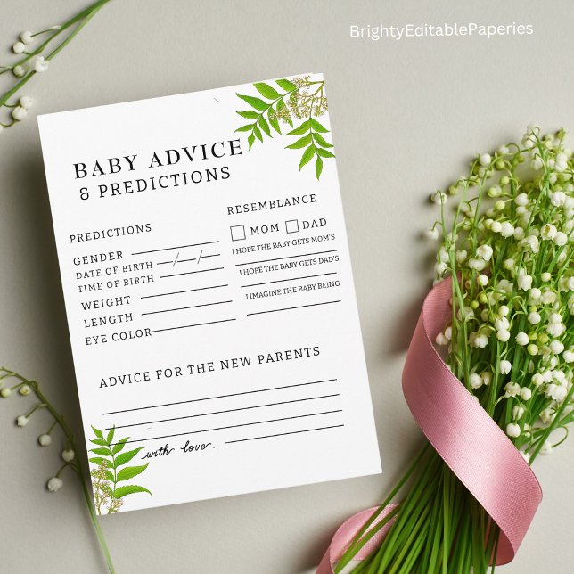 Neem Blossoms Baby Advice for the Parents-to-be Card (Creator Uploaded)