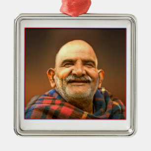 Neem karoli baba metal ornament