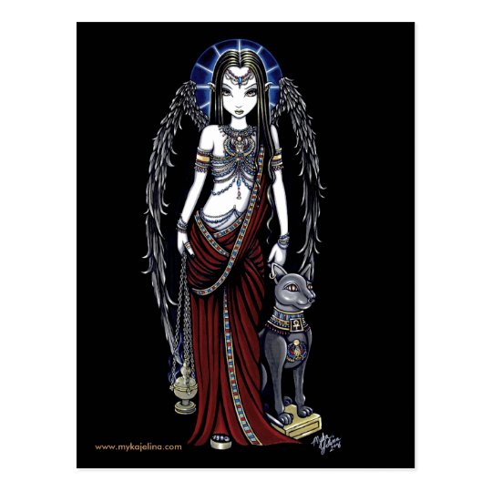 Nefertari Egyptian Bastet Goddess Angel Postcard