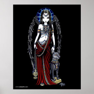 Nefertari Egyptian Bastet Goddess Angel Poster