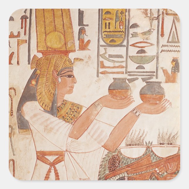 Nefertari Making an Offering Square Sticker (Front)