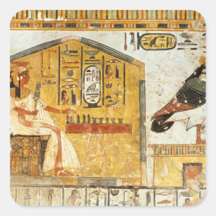 Nefertari playing senet square sticker
