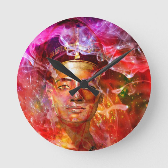 Nefertiti Egyptian queen Round Clock (Front)