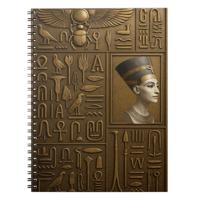 Nefertiti Hieroglyph Notebook (Front)