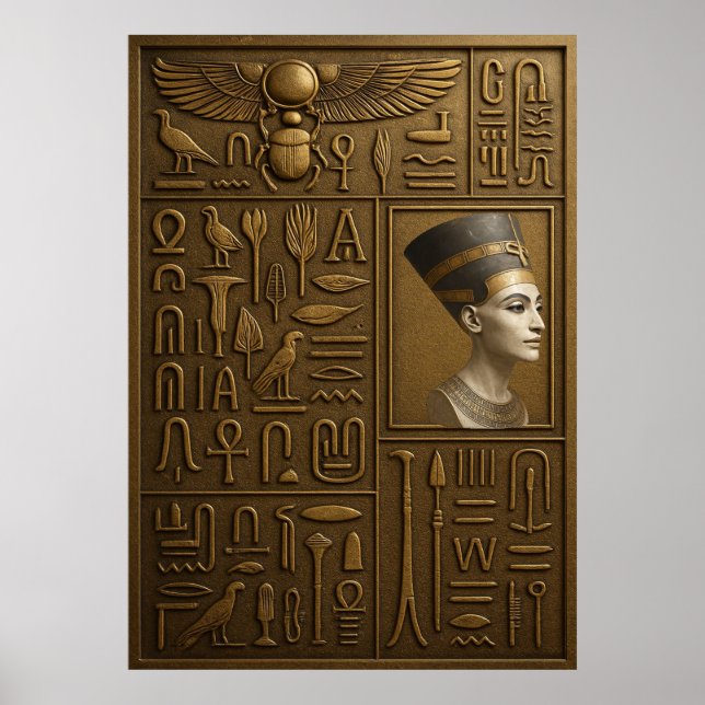 Nefertiti Hieroglyph Posters & Prints (Front)