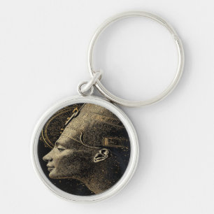 Nefertiti Modern Silhouette Line Art Key Ring