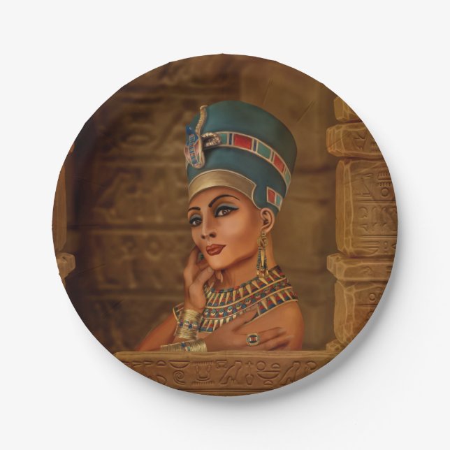 Nefertiti - Neferneferuaten the Egyptian Queen Paper Plate (Front)