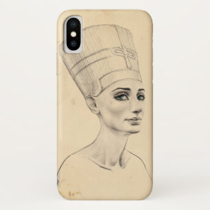 Nefertiti portrait drawing Ancient Egypt papyrus iPhone X Case