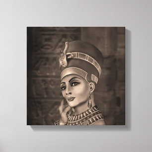 Nefertiti - the Egyptian Queen - sepia Canvas Print