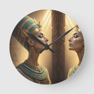 Nefertiti The Queen of Timeless Elegance Egyptian Round Clock