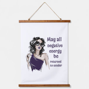 Negative Energy be returned to sender Hanging Tapestry