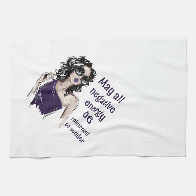 Negative Energy be returned to sender  Tea Towel (Horizontal)