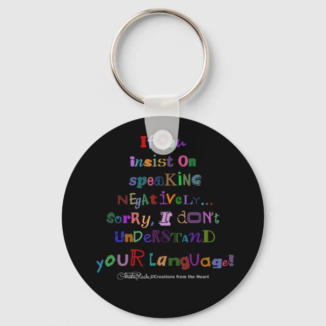 Negative Language Key Ring (Front)