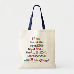 Negative Language Tote Bag