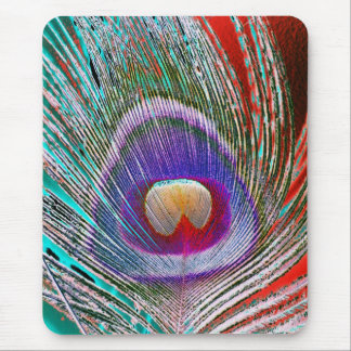 Negative Peacock Feather Mouse Pad