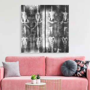 Negative Photo Shroud of Turin Crucifixion Canvas Print