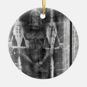 Negative Photo Shroud of Turin Crucifixion Ceramic Ornament