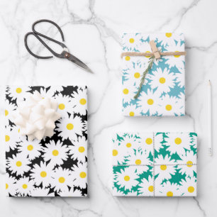 Negative Space Daisies assortment Wrapping Paper Sheet