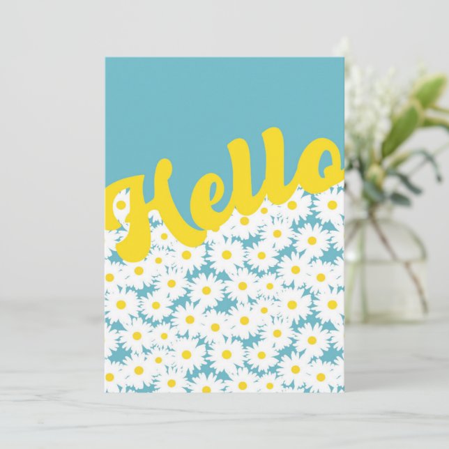 Negative Space Daisies Hello Thinking of You (Standing Front)