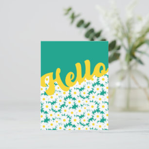 Negative Space Daisies Hello Thinking of You Postcard