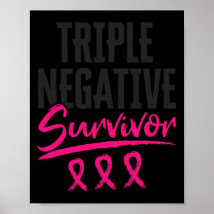 Negative Survivor Tnbc Breast Cancer Awareness  Poster