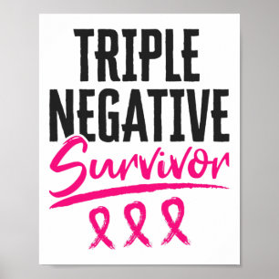 Negative Survivor Tnbc Breast Cancer Awareness Poster