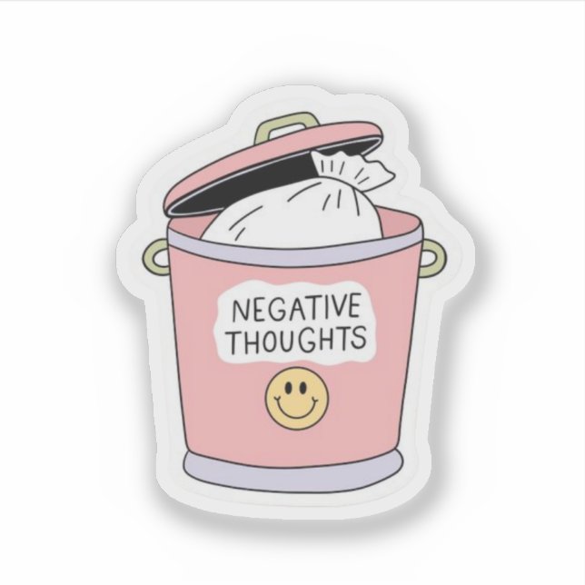 Negative Thoughts Trash Can Funny Self Care  (Front)