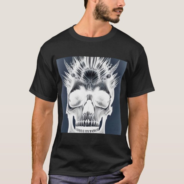 Negative Tribal Skull T-Shirt (Front)