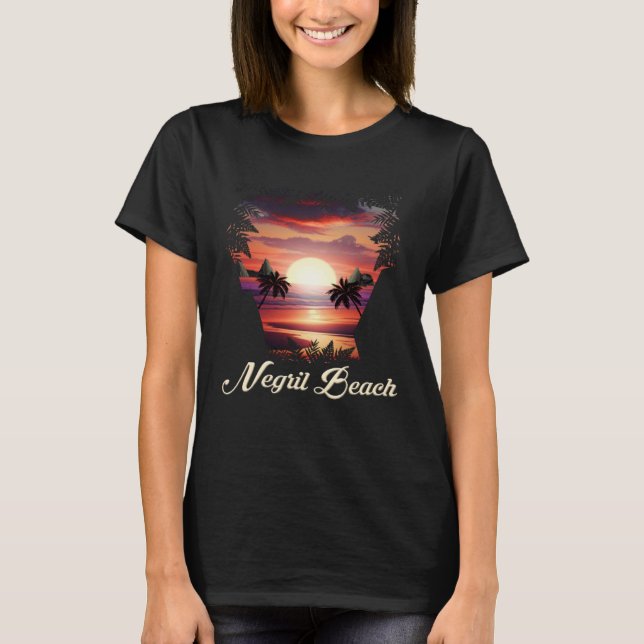 Negril Beach Vibrant Sunset  Negril Jamaica T-Shirt (Front)