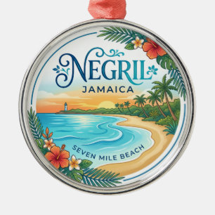 Negril Jamaica Metal Ornament