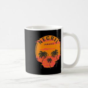 Negril Jamaica Palm Trees Sunset Skull Beach Vacat Coffee Mug
