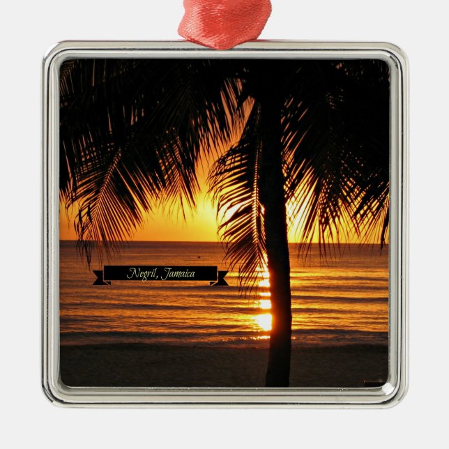 Negril, Jamaica sunset Metal Ornament (Front)