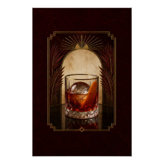 Negroni Art Deco Poster | Printable Black Gold Hom