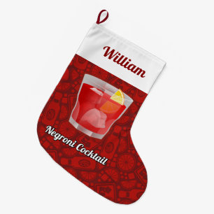Negroni Cocktail Large Christmas Stocking
