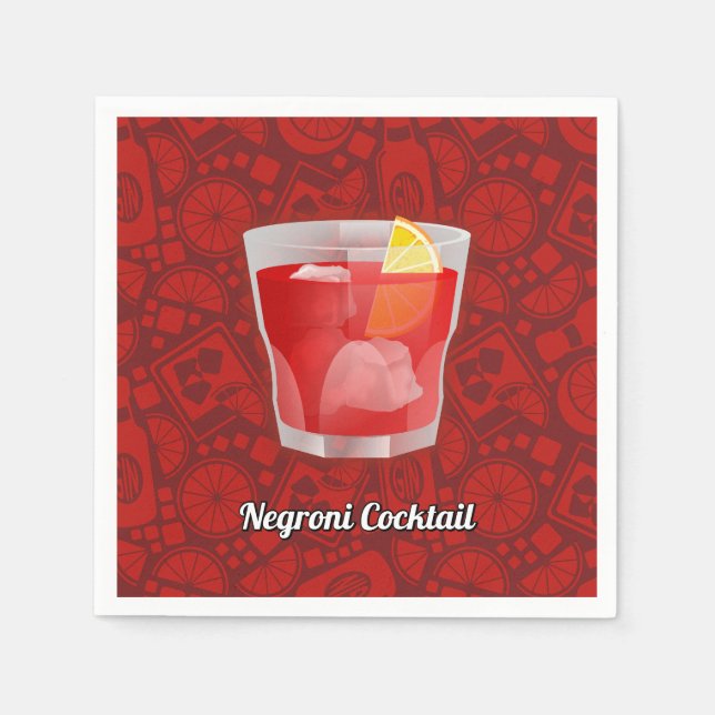 Negroni Cocktail Napkin (Front)