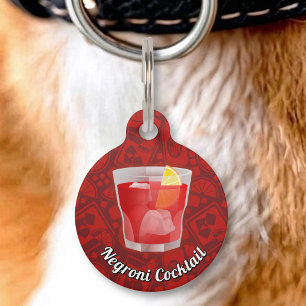 Negroni Cocktail Pet Tag