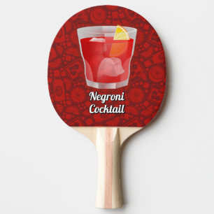 Negroni Cocktail Ping Pong Paddle