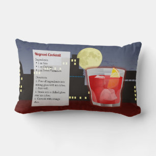 Negroni Cocktail Recipe Lumbar Cushion