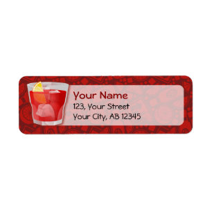 Negroni Cocktail Return Address Label